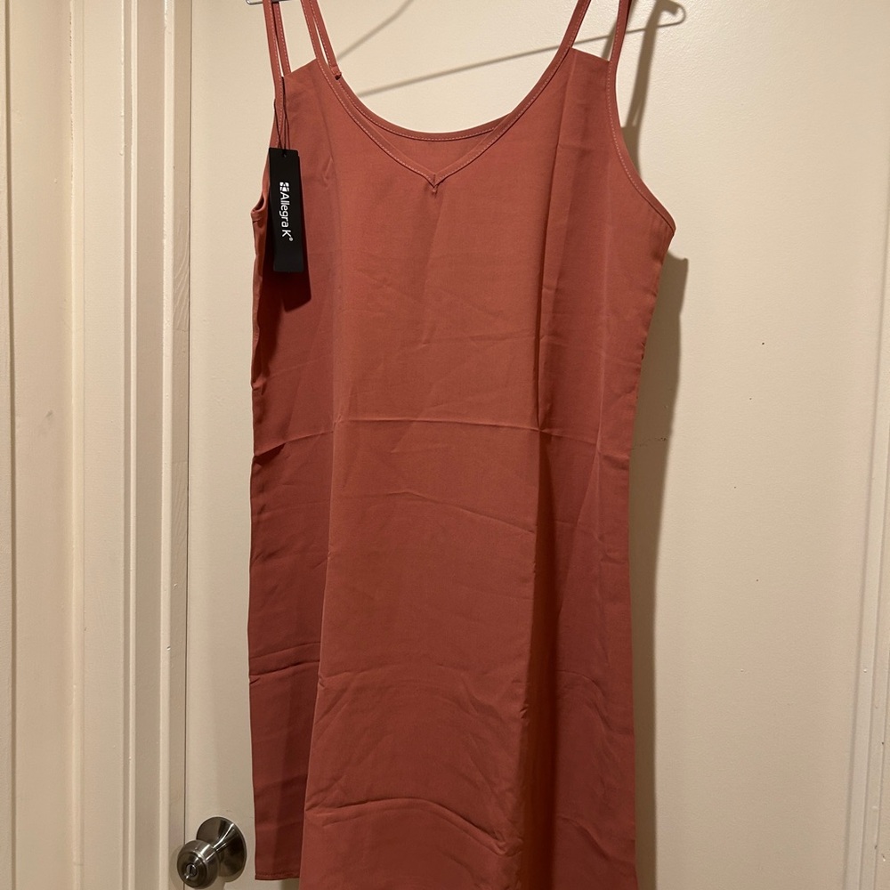 Allegra K Terracotta Slip Dress
